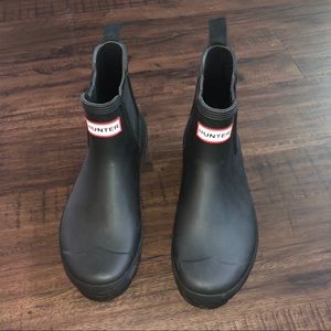 Hunter Black Chelsea Rain Boots Size 9